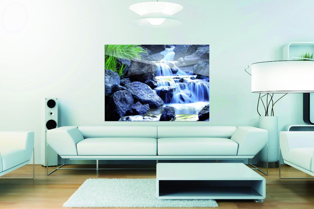 a warm and cozy home with a big tv